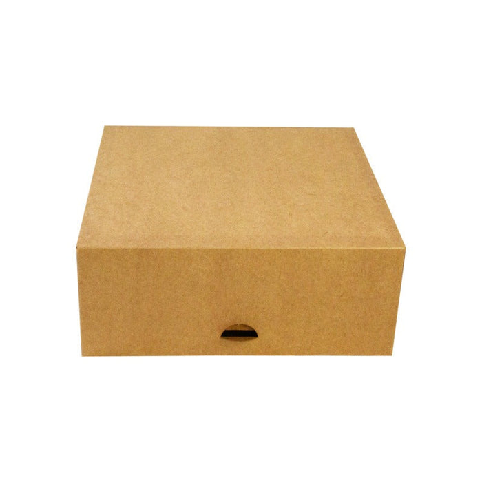 50pcs - Boîte pâtissière carton kraft brun - 20 cm x 20 cm x 8 cm