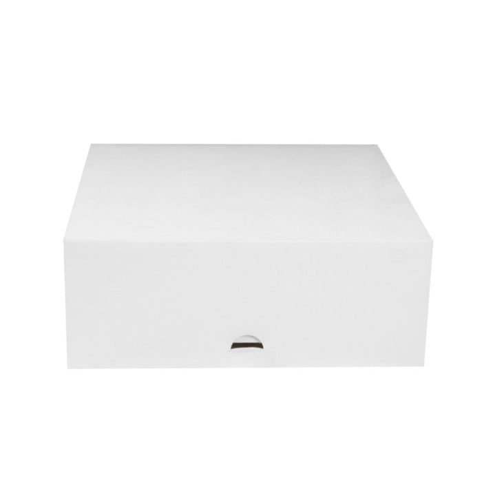 50pcs - Boîte pâtissière carton blanc - 25 cm x 25 cm x 10 cm