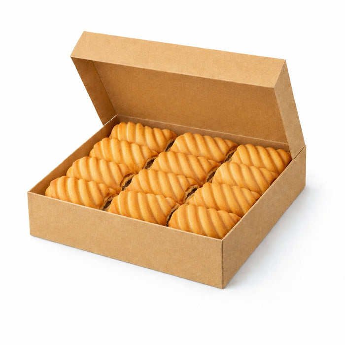 50pcs - Boîte pâtissière carton kraft brun - 32 cm x 32 cm x 5 cm