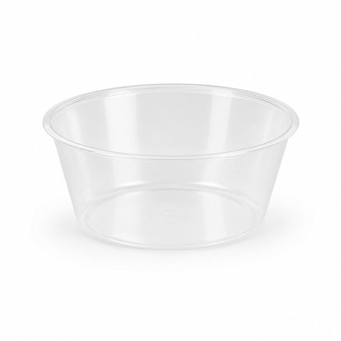 1000pcs - Caissette pâtissière ronde translucide en plastique PS - Ø 9,2 cm - H 2,7 cm