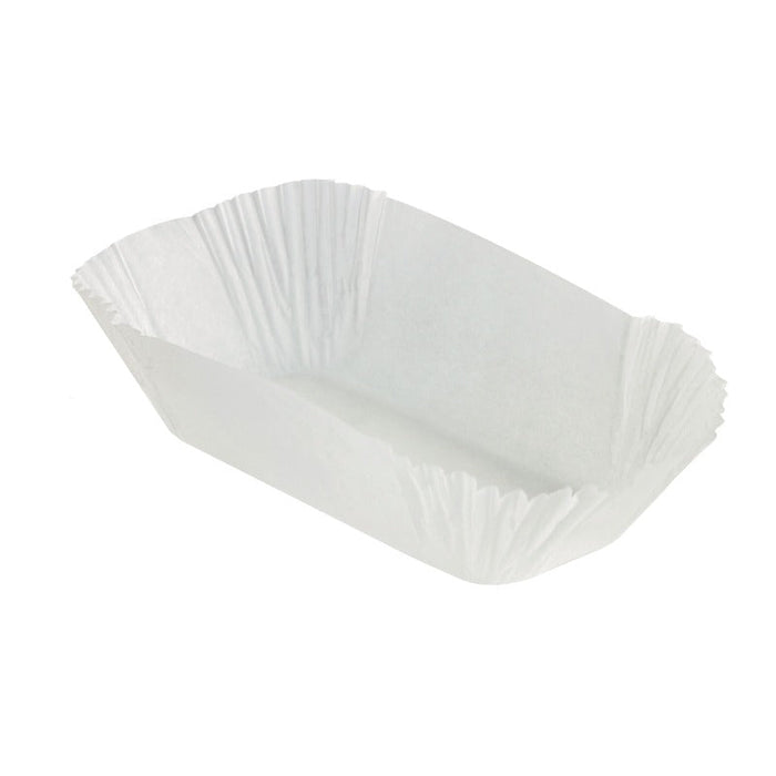 100pcs - Caissette de cuisson ovale blanche en papier siliconé - 10 cm x 5 cm x 3,5 cm