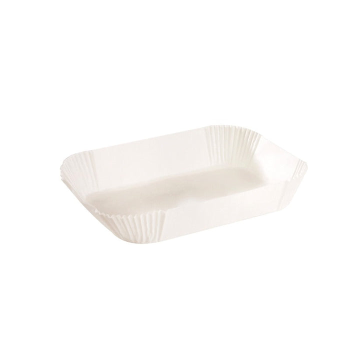 50pcs - Caissette de cuisson ovale blanche en papier siliconé - 20,5 cm x 14,5 cm x 4,5 cm