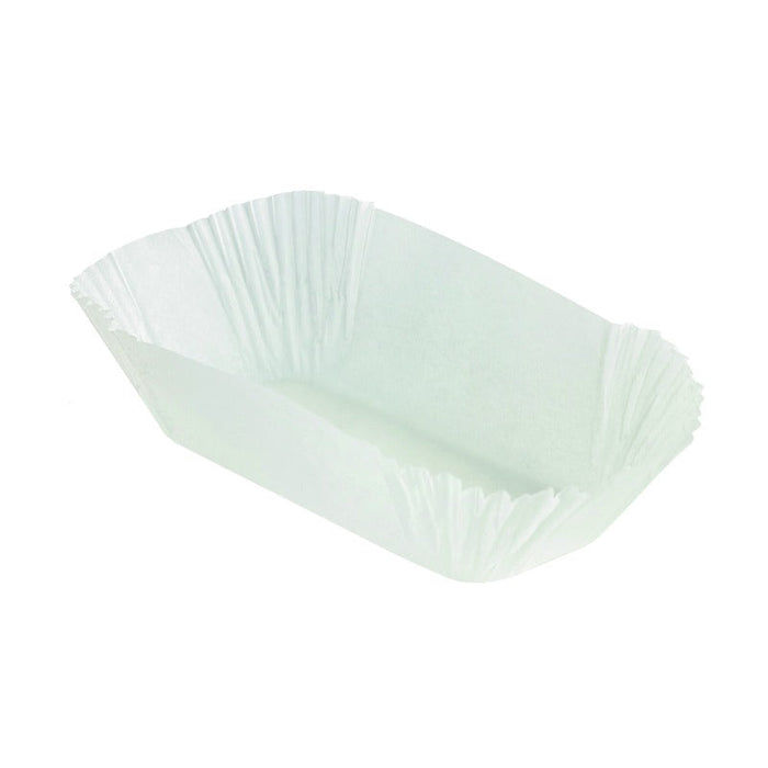 100pcs - Caissette de cuisson ovale blanche en papier ingraissable - 23,5 cm x 20 cm x 5 cm