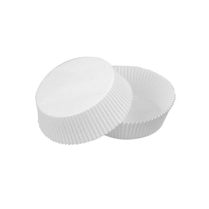 100pcs - Caissette de cuisson ronde blanche en papier siliconé - Ø 4,3 cm - H 3,2 cm