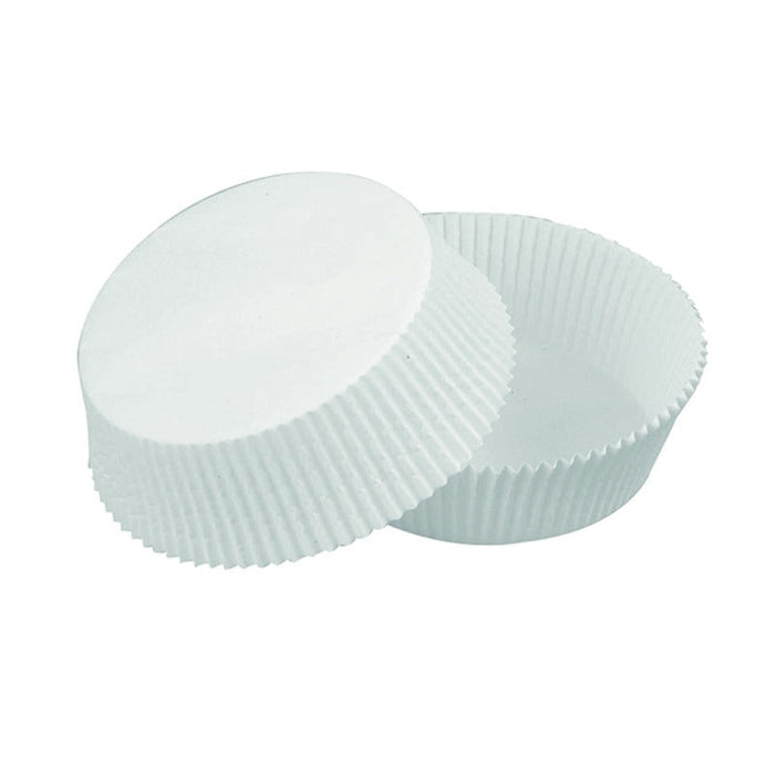 100pcs - Caissette de cuisson ronde blanche en papier siliconé - Ø 4,7 cm - H 3,6 cm