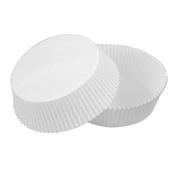 100pcs - Caissette de cuisson ronde blanche en papier siliconé - Ø 8,8 cm - H 6 cm