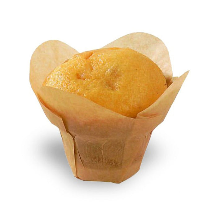 100pcs - Caissette de cuisson lotus en papier brun siliconé - Ø base 4,5 cm - H 7,2 cm