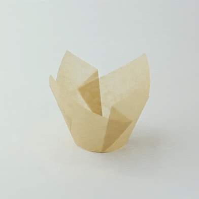 100pcs - Caissette de cuisson tulipe en papier brun siliconé - Ø base 6 cm - H 9 cm