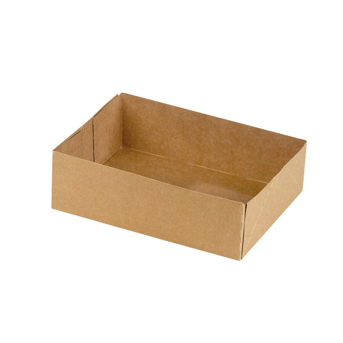 100pcs - Boîte pâtissière carton kraft brun sans couvercle - 14 cm x 10 cm x 5 cm