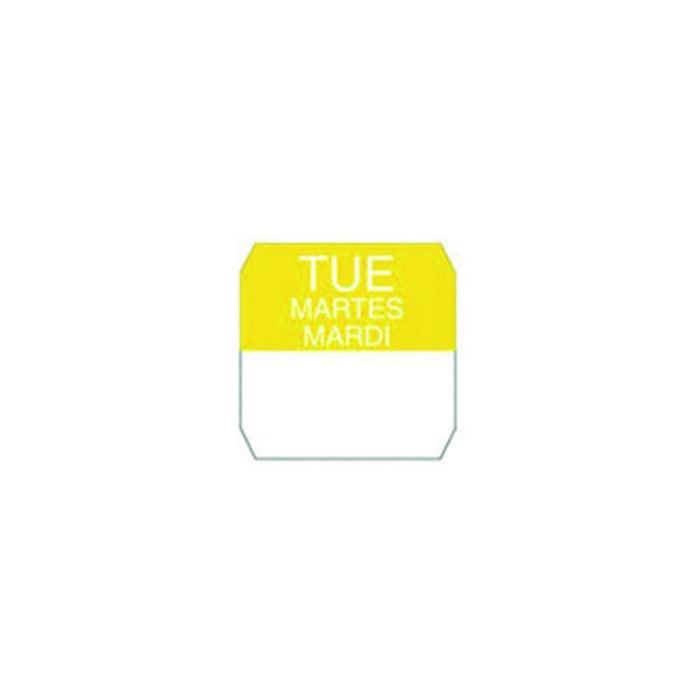 1000pcs - 2,5x2,5cm - Rouleau étiquette jaune mardi