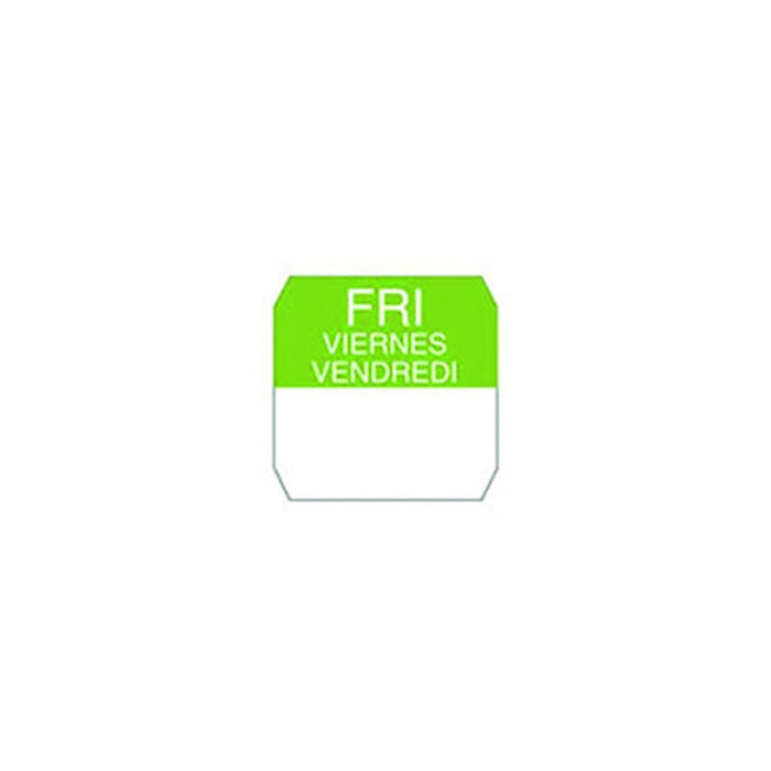 1000pcs - 2,5x2,5cm - Rouleau étiquette verte vendredi