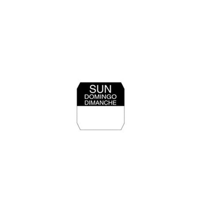 1000pcs - 2,5x2,5cm - Rouleau étiquette soluble noire dimanche