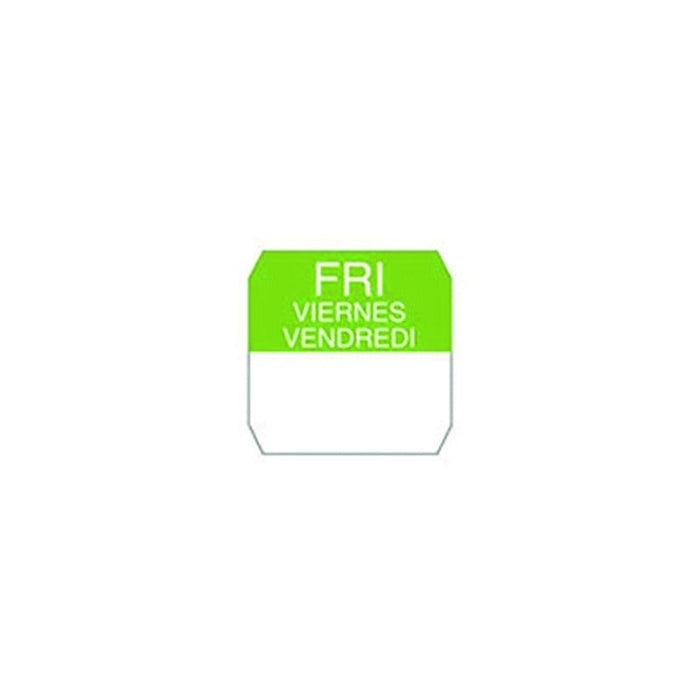 1000pcs - 2,5x2,5cm - Rouleau étiquette soluble verte vendredi