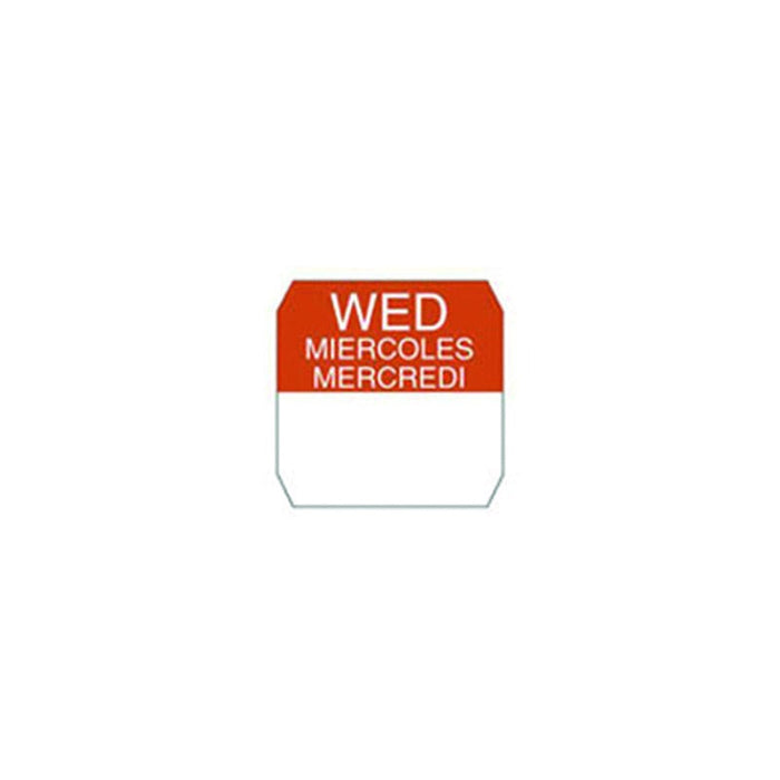1000pcs - 2,5x2,5cm - Rouleau étiquette soluble rouge mercredi