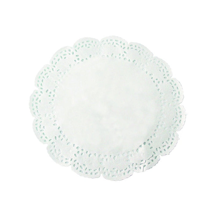 250pcs - Ø19cm - Dentelle papier blanc ronde