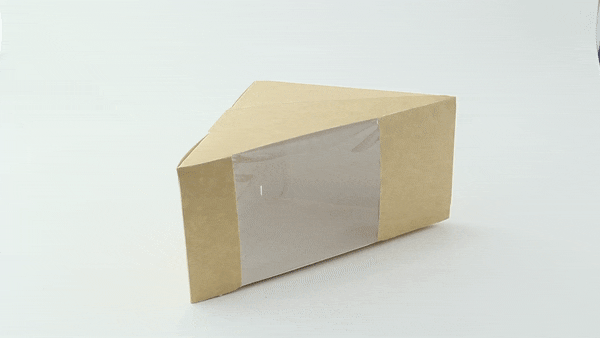 50pcs - Triangle sandwich kraft triple à fenêtre - 8,5 cm x 12,5 cm x 12,5 cm