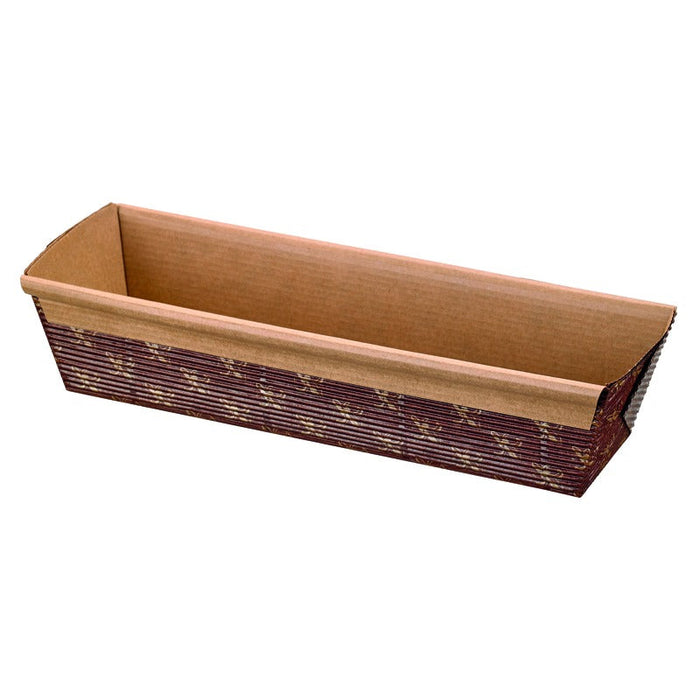 300pcs - 22x8x4,8cm - Moule de cuisson rectangulaire en carton micro-cannelé brun