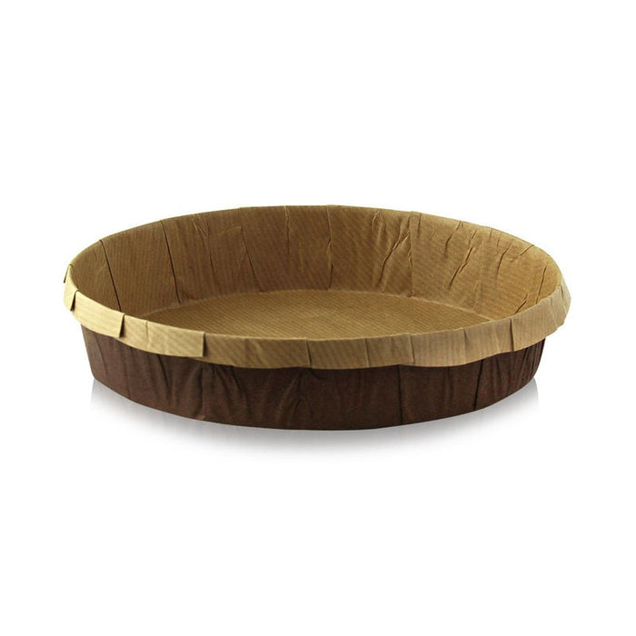 80pcs - Moule de cuisson rond en papier kraft brun - Ø 18 cm - H 3,5 cm