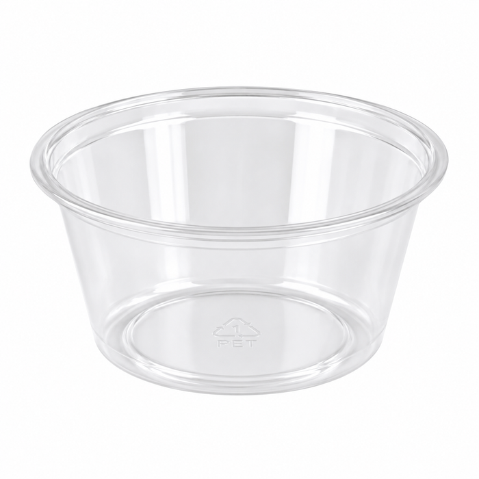 125pcs - Pot à sauce rond en plastique PET transparent - 60 ml - Ø 6,2 cm - H 3,2 cm