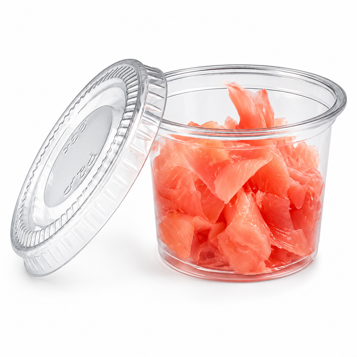 100pcs - Ø4,5cm - Couvercle PET transparent plat - Compatible avec 209POPET075, 209POPET1, 209POPET125, 210POC46N