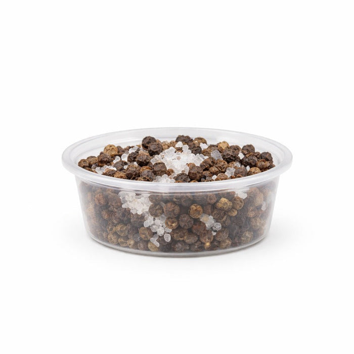 100pcs - Pot à sauce rond en plastique PS translucide - 80 ml - Ø 7,4 cm - H 3,2 cm