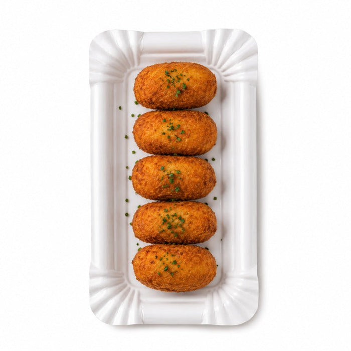 100pcs - Assiette rectangulaire blanche en carton - 16 cm x 10 cm
