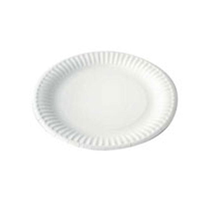 100pcs - Assiette ronde blanche en carton - Ø 15 cm