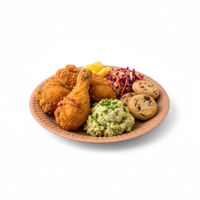 50pcs - Assiette ronde kraft brun en carton - Ø 18 cm