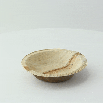25pcs - Assiette ronde en palmier - Ø 10 cm - H 2 cm