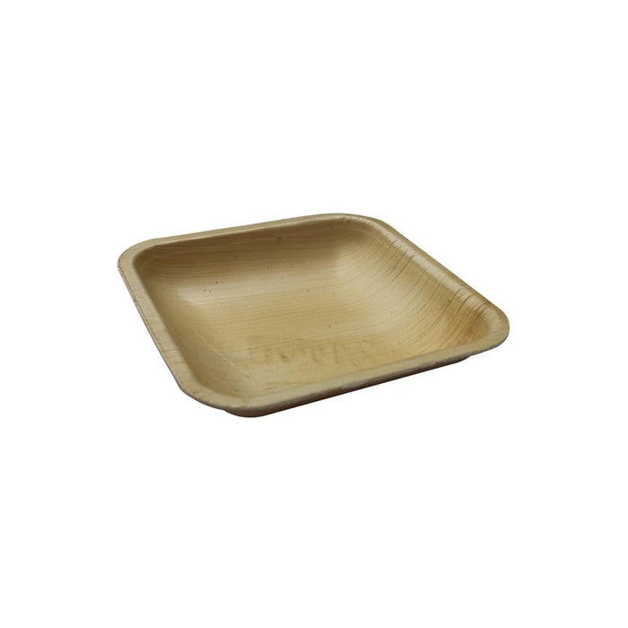 25pcs - Assiette carrée en palmier - 11 cm x 11 cm x 2,2 cm