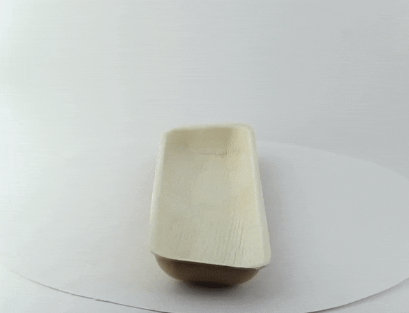 10pcs - Plateau rectangulaire en palmier - 32,5 cm x 9 cm x 2,5 cm