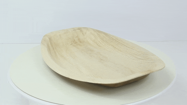 10pcs - Plateau ovale en palmier - 36 cm x 24 cm x 2,5 cm