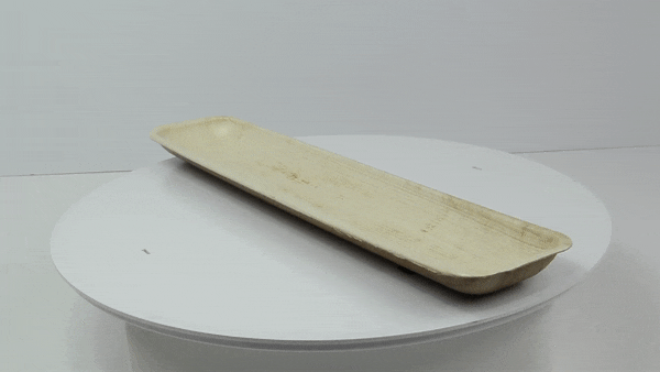 25pcs - Plateau rectangulaire en palmier - 41 cm x 9 cm x 2,5 cm