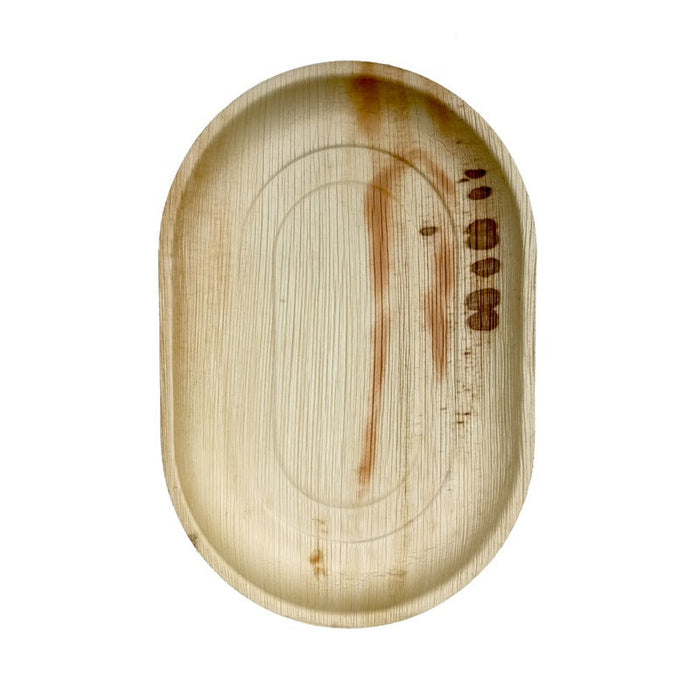 10pcs - Plateau ovale en palmier - 42 cm x 26 cm x 2,5 cm