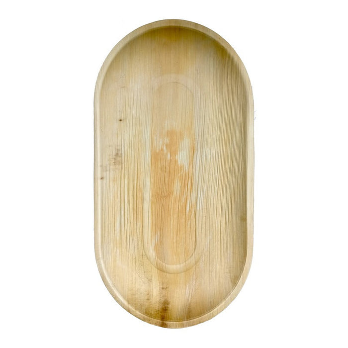 10pcs - Plateau ovale en palmier - 55,5 cm x 30 cm x 2,5 cm