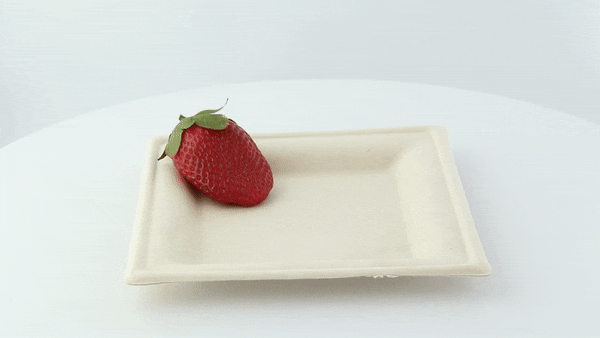 25pcs - Assiette carrée brune en pulpe - 16 cm x 16 cm