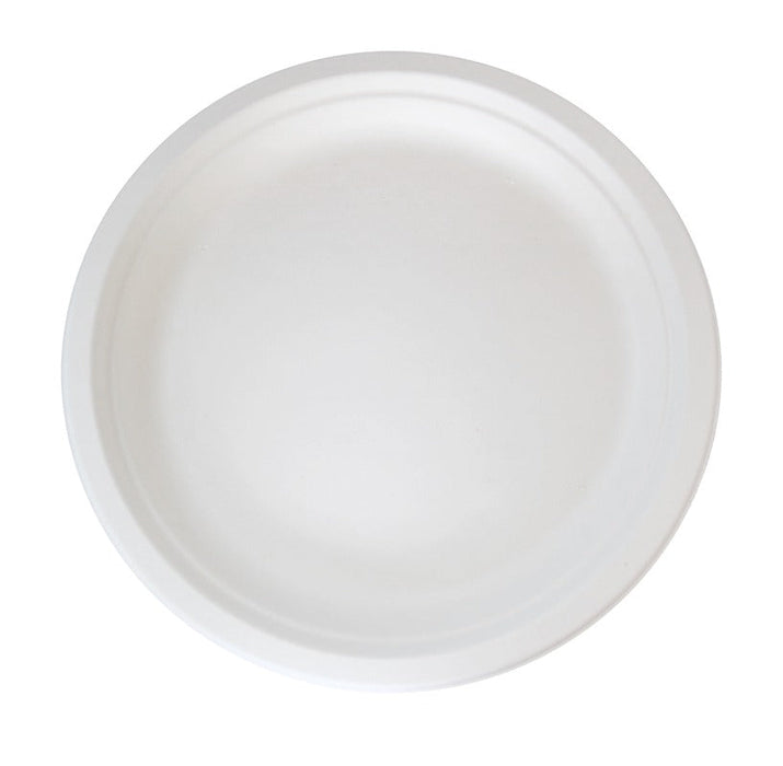 25pcs - Assiette ronde blanche en pulpe - Ø 24,2 cm