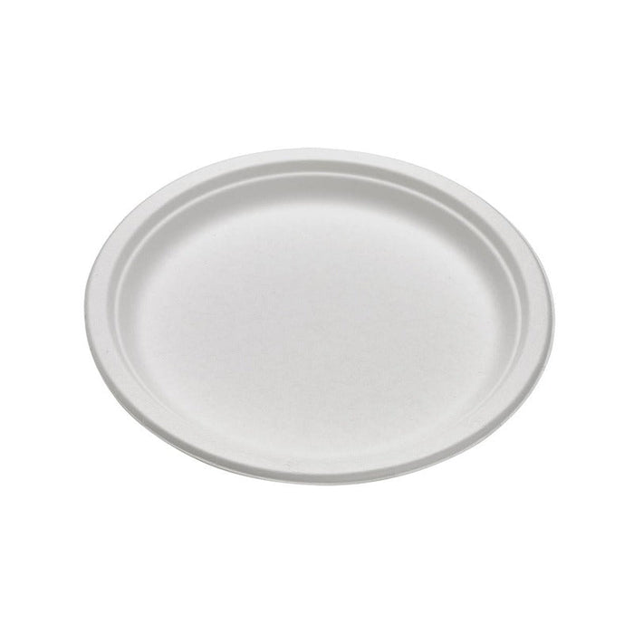 50pcs - Assiette ronde blanche en pulpe - Ø 30 cm