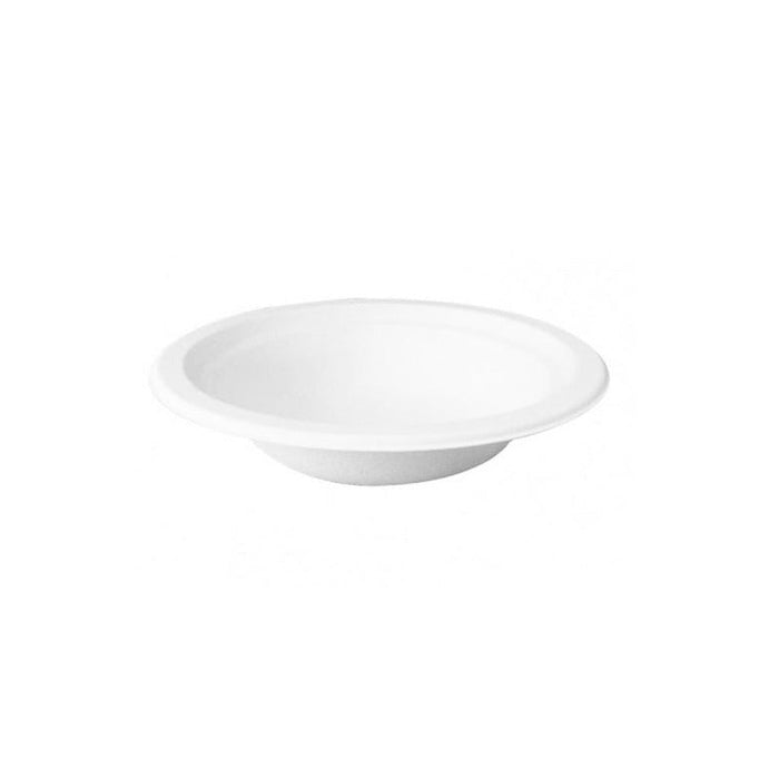 50pcs - Bol rond blanc en pulpe - 450 ml - Ø 18 cm - H 4,1 cm