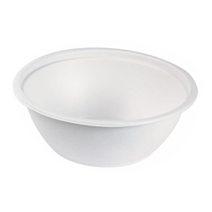 25pcs - Bol géant rond blanc en pulpe - 2400 ml - Ø 24,2 cm - H 8,2 cm