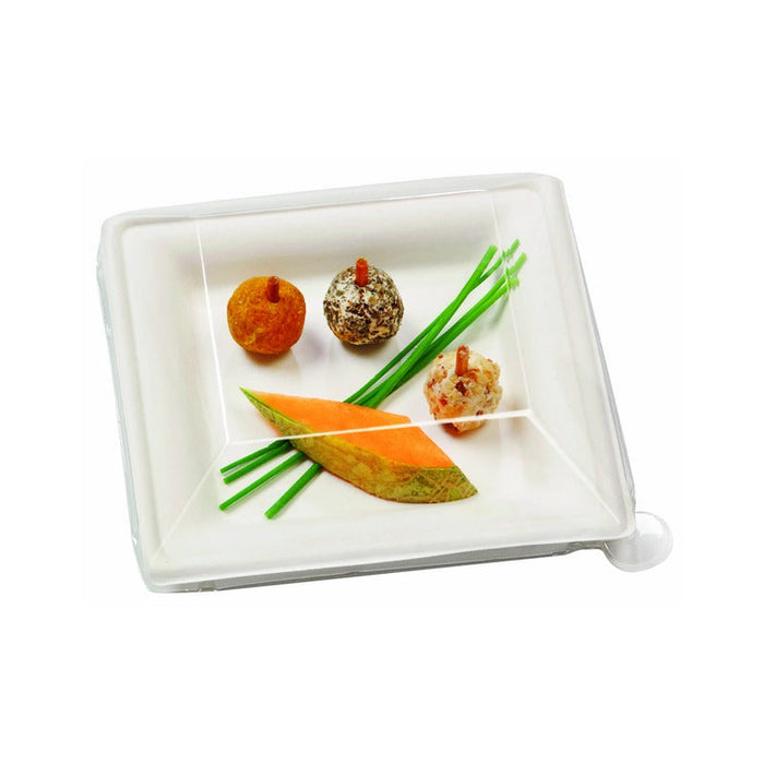 25pcs - 17,5x17,5x3,6cm - Couvercle RPET transparent - Compatible avec 210APU1616BR