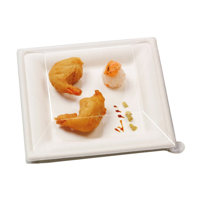 25pcs - Couvercle RPET transparent - 21 cm x 21 cm x 3,6 cm - Compatible avec 210APU2020