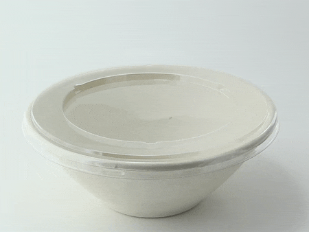 125pcs - Bol rond brun en pulpe "Poke" - 1200 ml - Ø 19,6 cm - H 7,6 cm