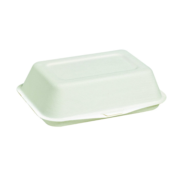 50pcs - Coquille blanche en pulpe - 450 ml - 17 cm x 12,5 cm x 5 cm