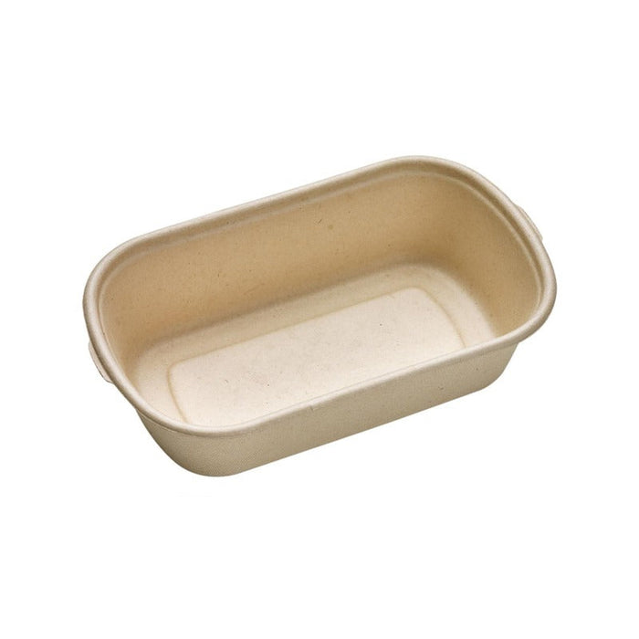 50pcs - Boîte rectangulaire brune en pulpe "Eco-Rec" - 700 ml - 19,5 cm x 11,6 cm x 5 cm