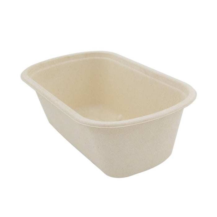 125pcs - Boîte rectangulaire brune en pulpe - 1200 ml - 23 cm x 13,5 cm x 7,7 cm