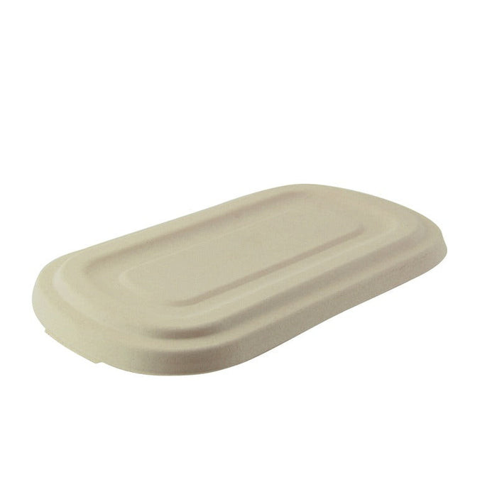 125pcs - Couvercle pulpe brun rectangulaire - 26,9 cm x 13,9 cm x 1,6 cm - Compatible avec 210APUREC1000BR, 210APUREC1200BR, 210APUREC750BR