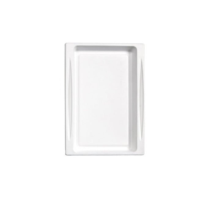 100pcs - 27,2x19,3x1,9cm - Plateau rectangulaire pulpe blanc "Atlas" format 1/2