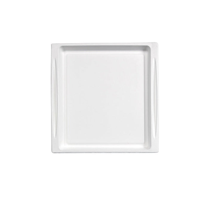 20pcs - Plateau rectangulaire pulpe blanc "Atlas" format 2/3 - 27,3 cm x 26,5 cm x 2 cm