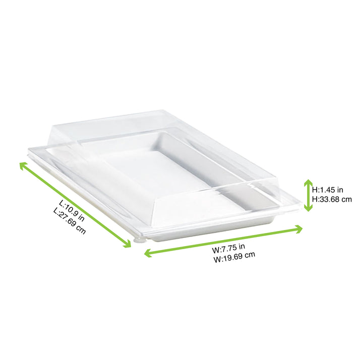 100pcs - Couvercle PET transparent pour plateau "Atlas" - 27,2 cm x 19,3 cm x 3,3 cm